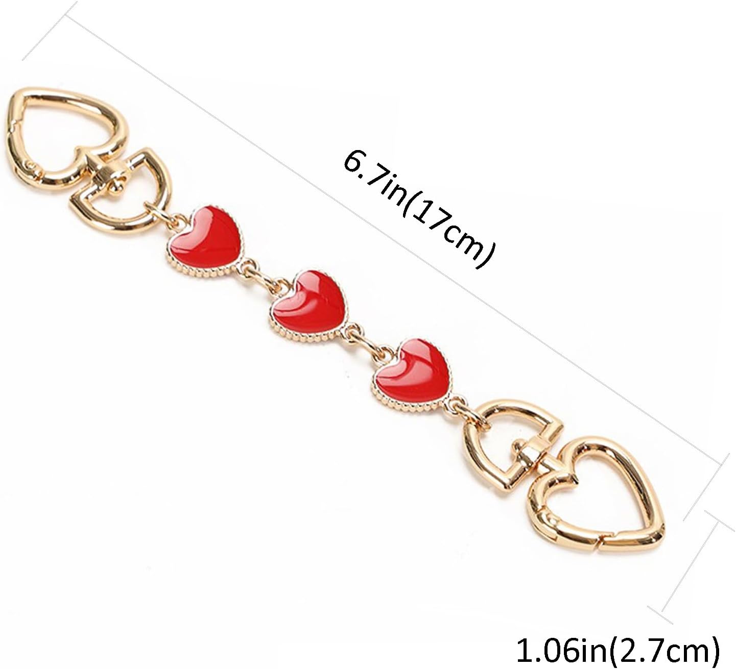 Detalle 2 de jiesinlov Bag Extender Chain 17cm Heart-Red ❤