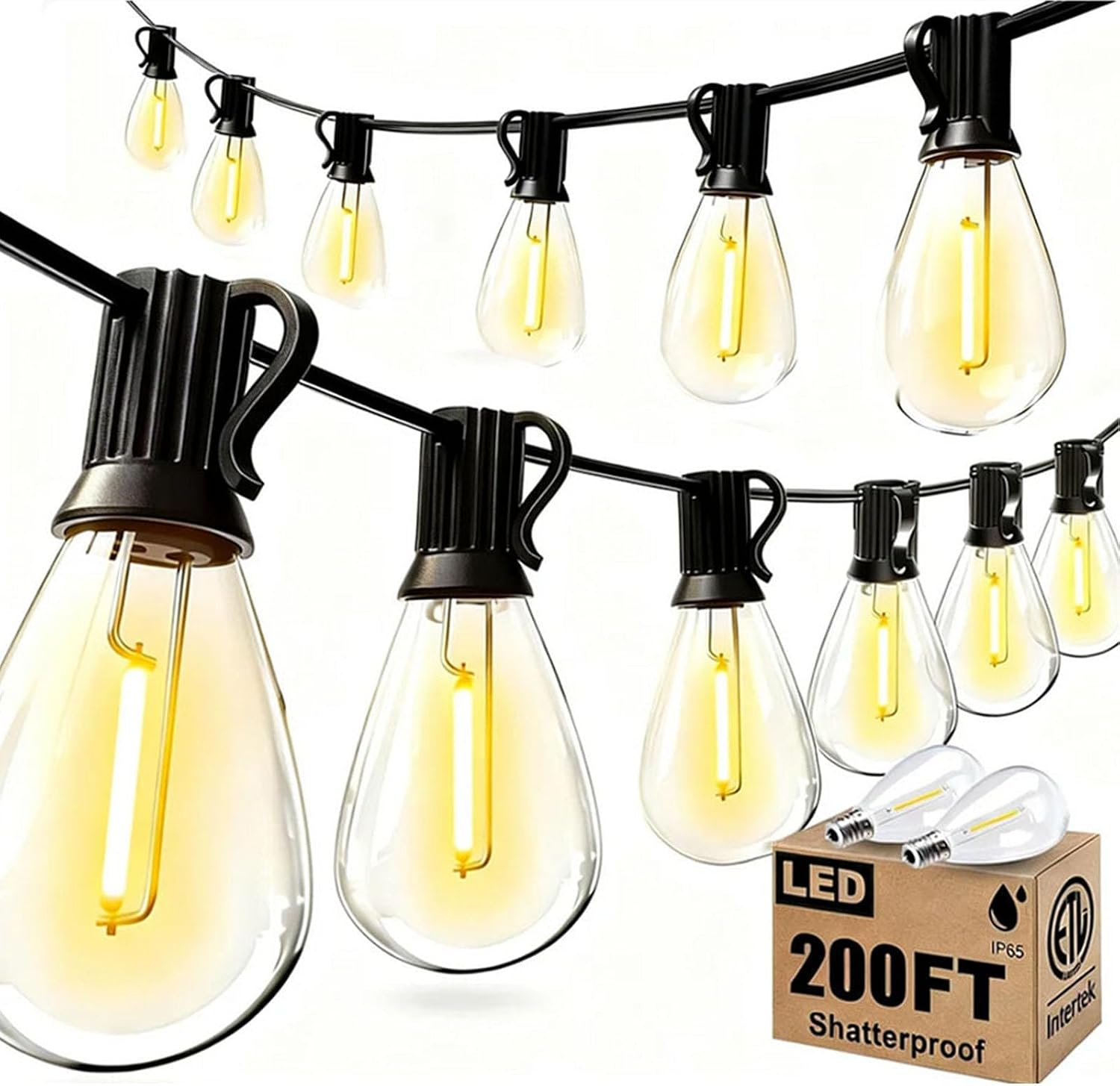 Detalle de smareal 200FT Outdoor String Lights 200ft LED Patio