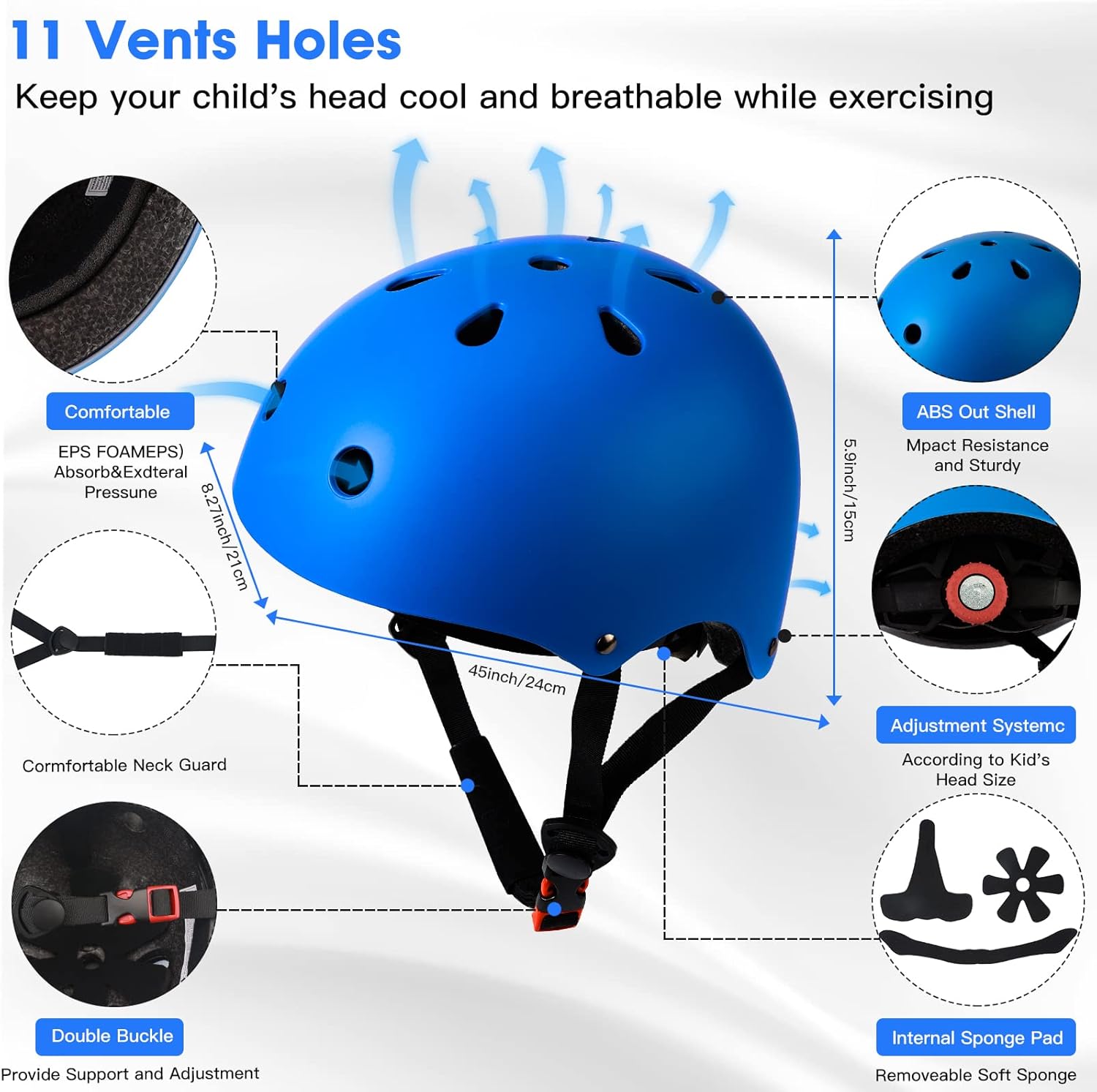Thumbnail 3 de ArgoHome Toddler Bike Helmet Set with Adjustable Helmet & 7-in-1 Protective Gear (Knee, Elbow, Wrist Pads)