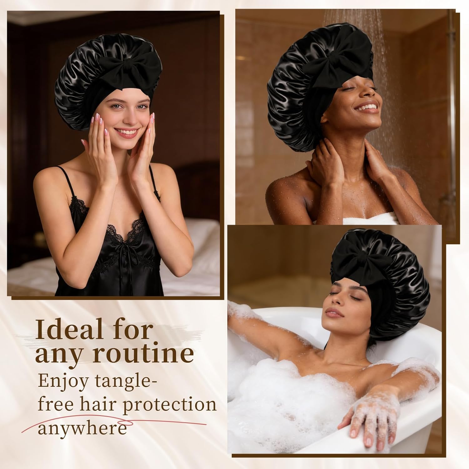 Thumbnail 4 de Confvrter Silk Bonnet Satin Bonnet for Sleeping (Large, Adjustable) — Comfort, Hair Protection, and Everyday Use