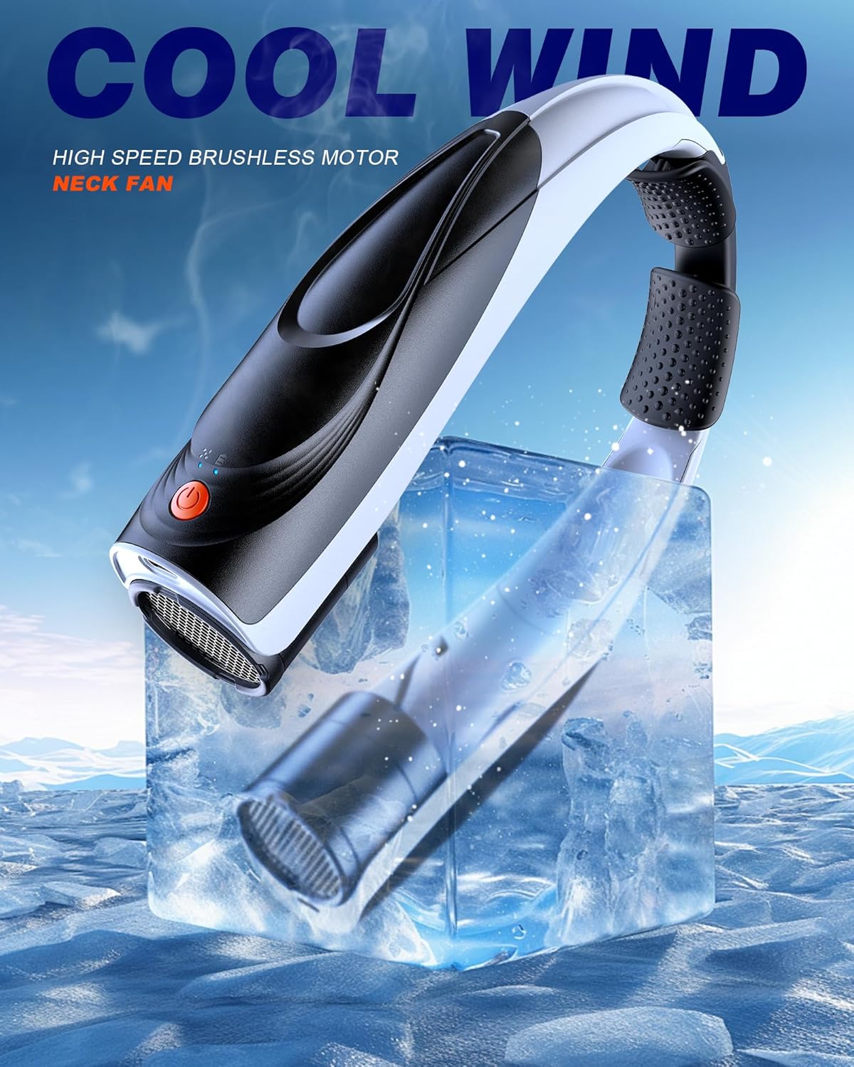 Thumbnail 1 de Portable Neck Fan with 6 Speeds and 6000mAh USB-C Rechargeable Battery – Hands-Free Wearable Cooling Fan