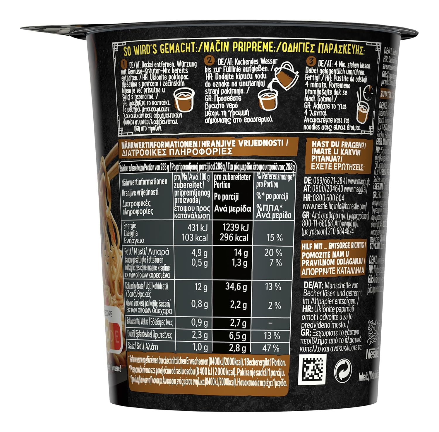 Thumbnail 1 de MAGGI Magic Asia Noodle Cup Beef – 8er Pack (8 x 63 g) mit Rind-Geschmack und Gemüse im Becher