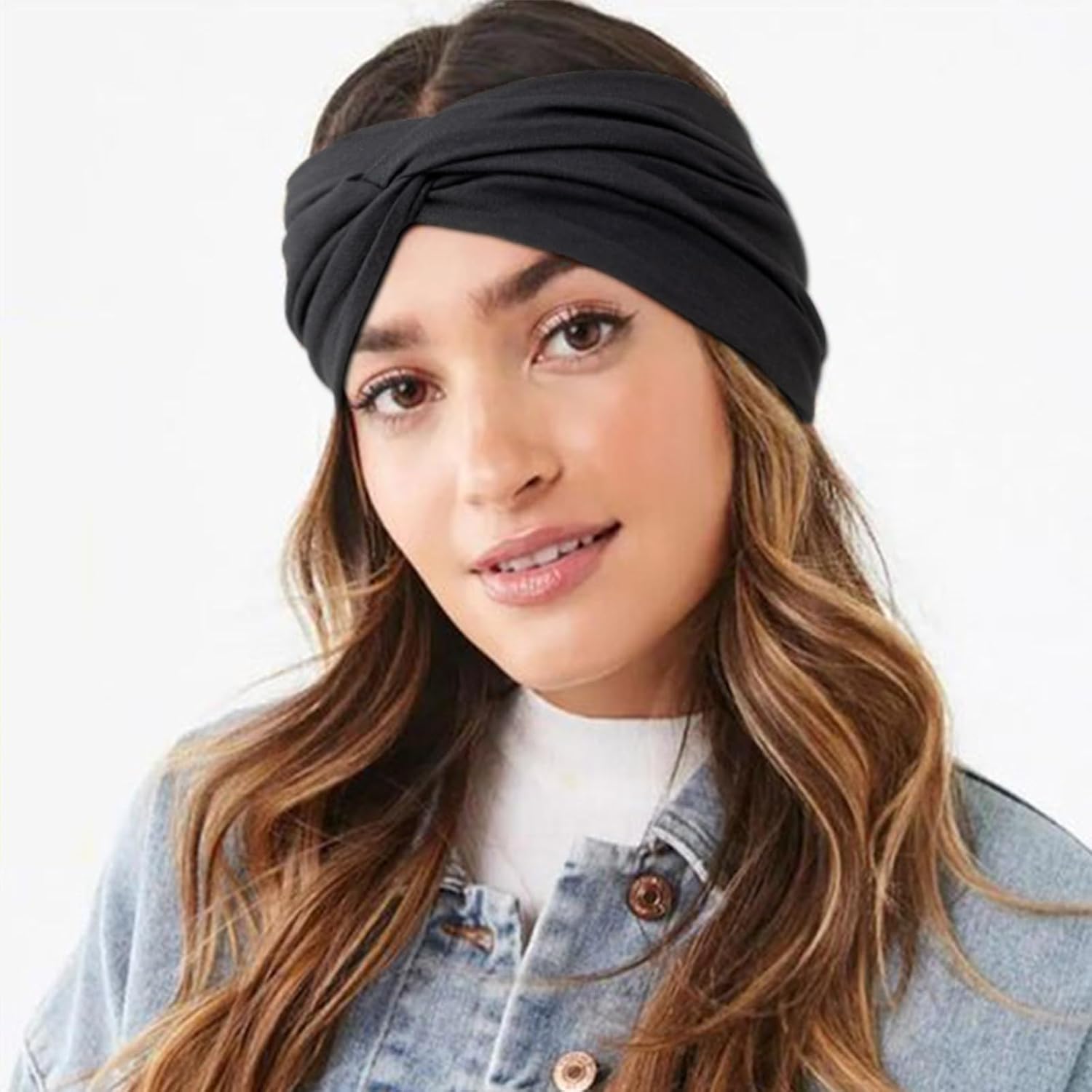 Detalle 2 de DRESHOW 4 pièces Bandeau Cheveux Femme Boho — Bandeaux imprimé fleur et croisé