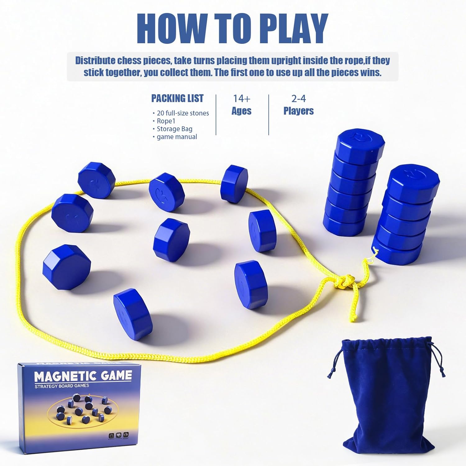 Detalle 2 de FEELGUY Magnetic Chess Game: 20-Piece Portable Strategy for Family Fun