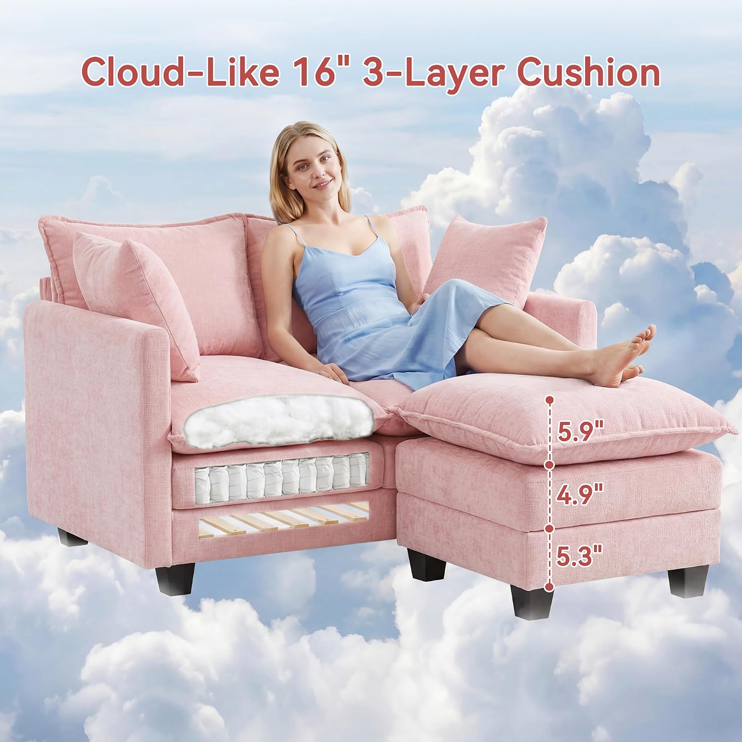 Detalle de MUDANT Loveseat Sofa 50-inch