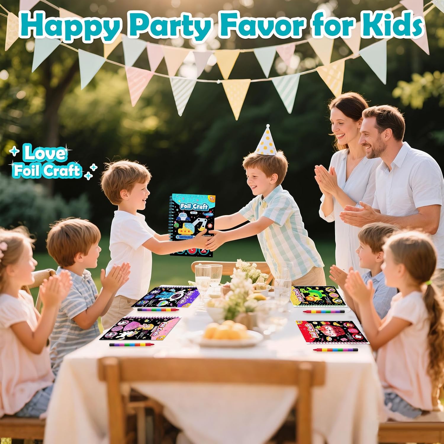 Detalle de LIKYMO Foil Art for Kids (Vehicles) – Foil Craft Book DIY set for ages 4–9