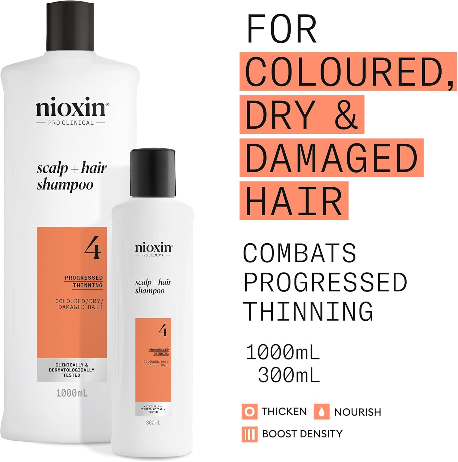 Thumbnail 1 de NIOXIN System 4 Hair Thickening Set (Shampoo, Conditioner, Serum) for Damaged Hair with Progressed Thinning