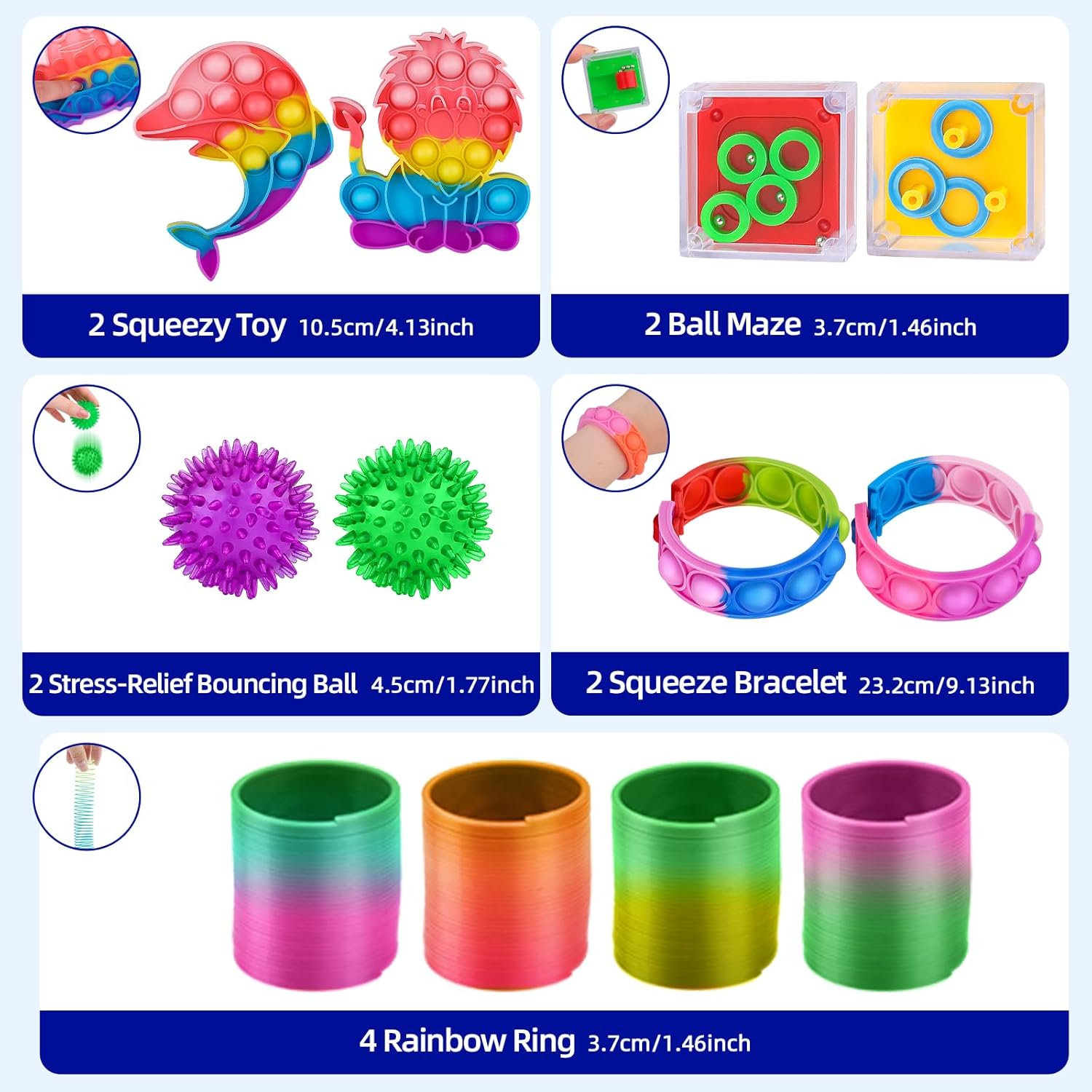 Thumbnail 5 de AmyBenton 76PCS Party Bag Fillers Set (Squishy Toys, Fidget Spinners & more) for Birthday Pass the Parcel, Classroom Prizes