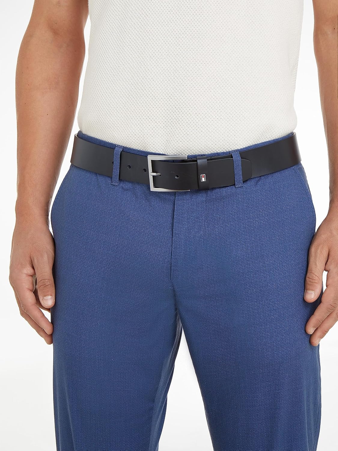 Detalle de Tommy Hilfiger Uomo Cintura Hampton 4.0 in Pelle – eleganza daily