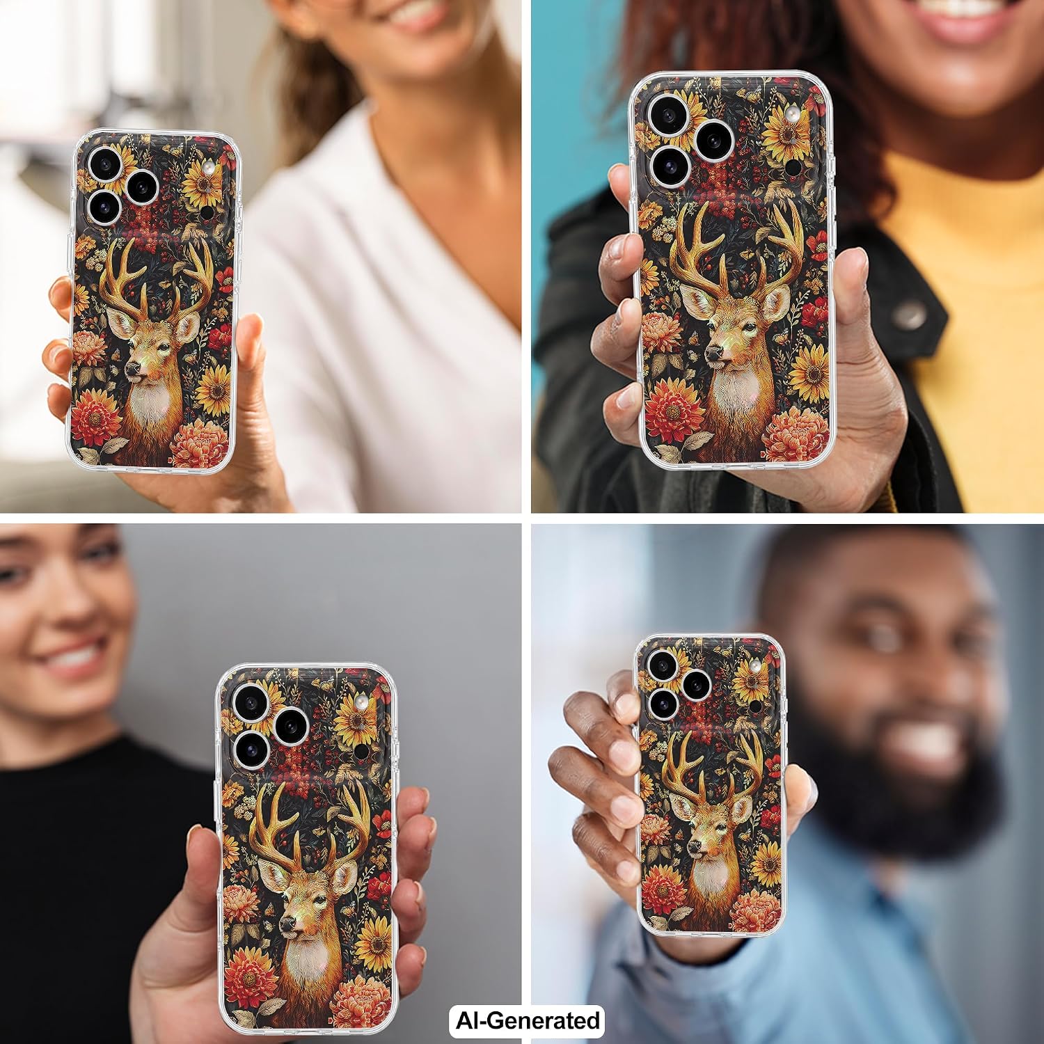 Thumbnail 6 de GEQCDBN iPhone 17 Pro Case, Deer Stained-Glass Print, Slim TPU