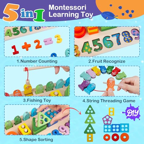 Detalle de Juego de Pesca Montessori para Niños 2 Años 🎣