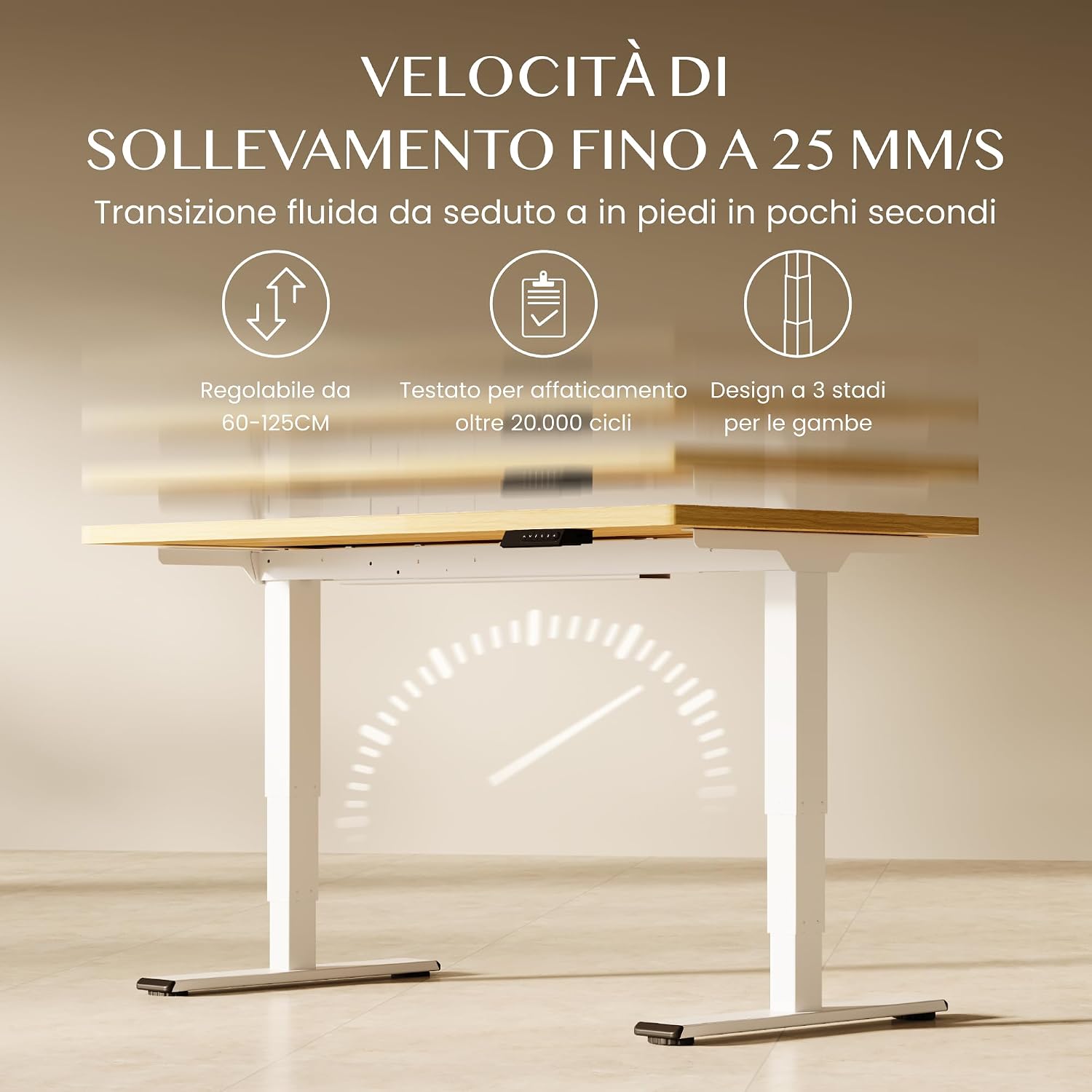 Detalle de FLEXISPOT Scrivania Regolabile in Altezza 180×80 cm con Doppio Motore e Porta USB