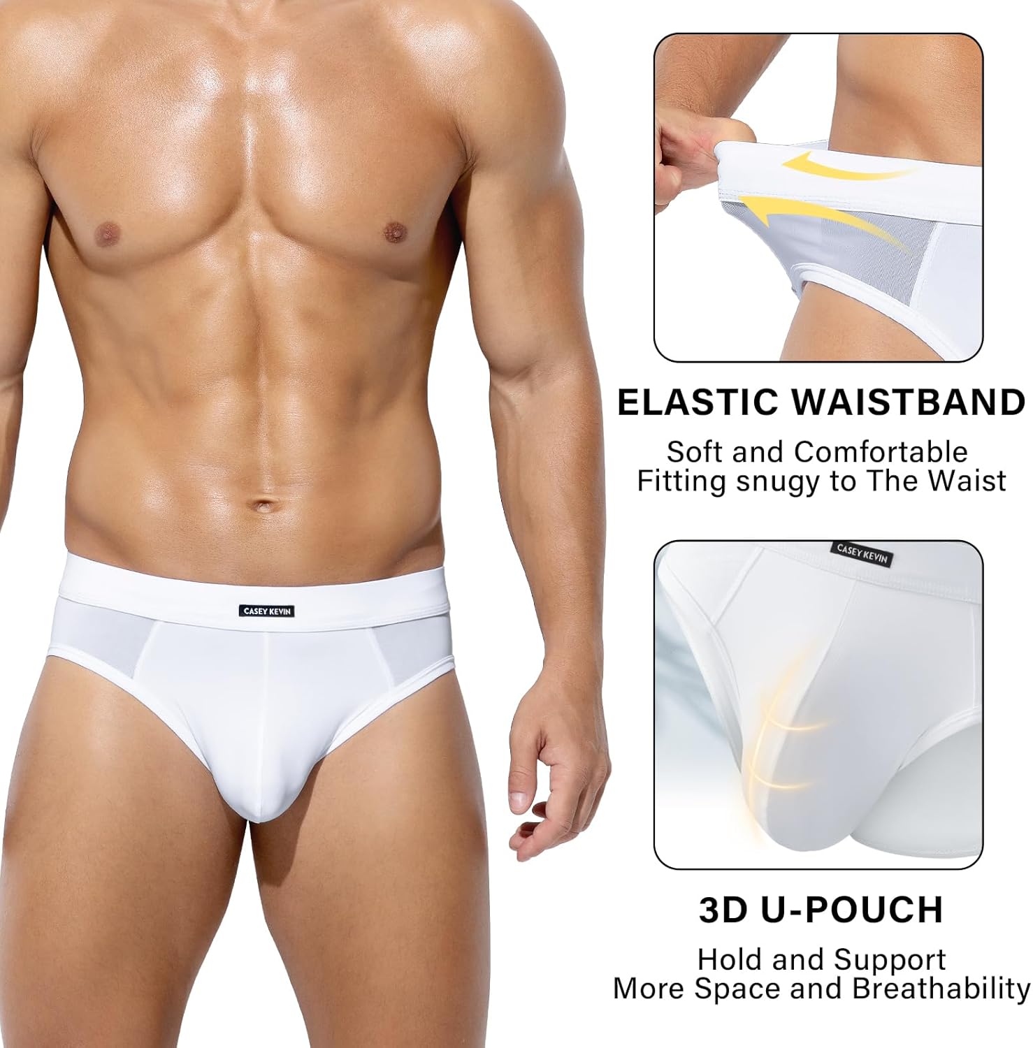 Detalle de Mauro Kane Men's Ice Silk Mesh Briefs - 3 Pack