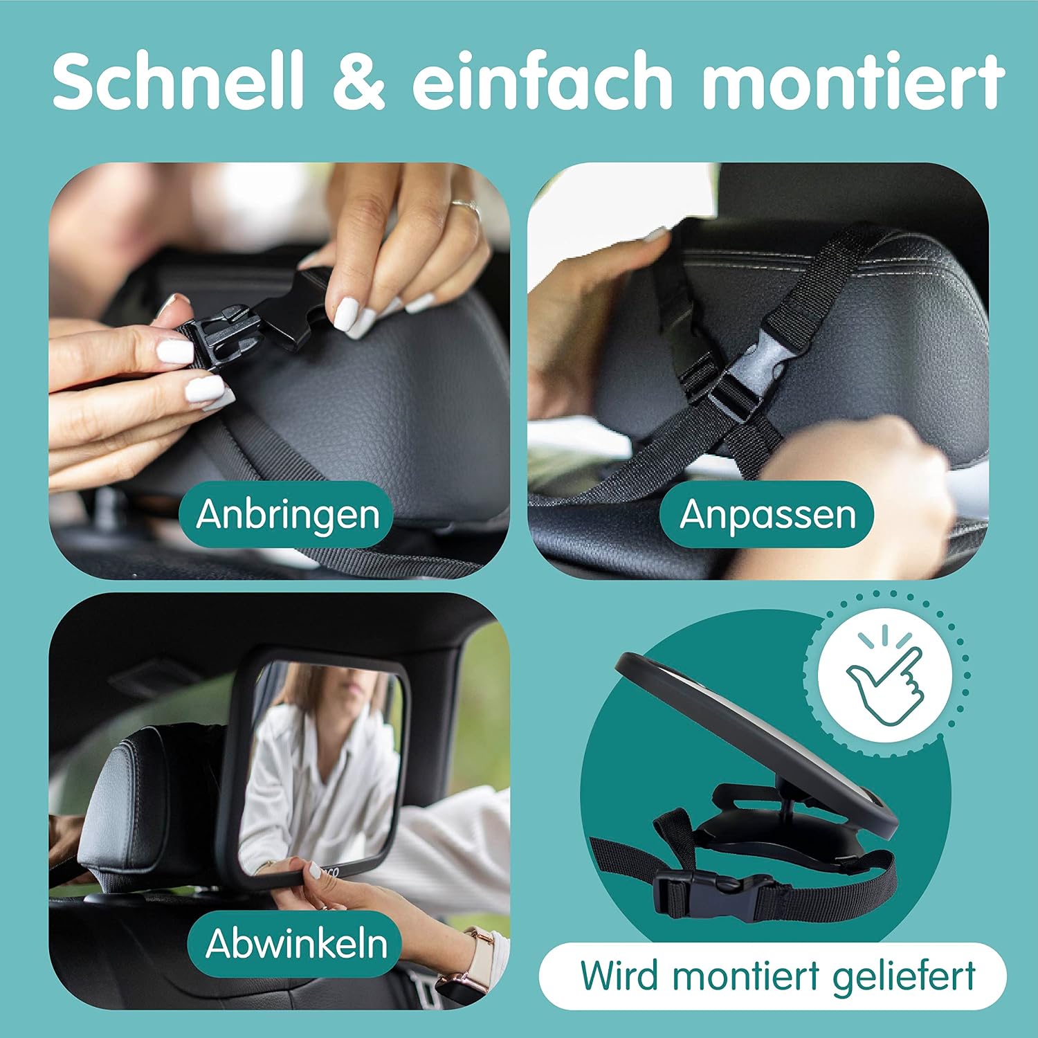 Thumbnail 5 de Onco 360° Baby Autospiegel – 17,5 × 24,5 cm