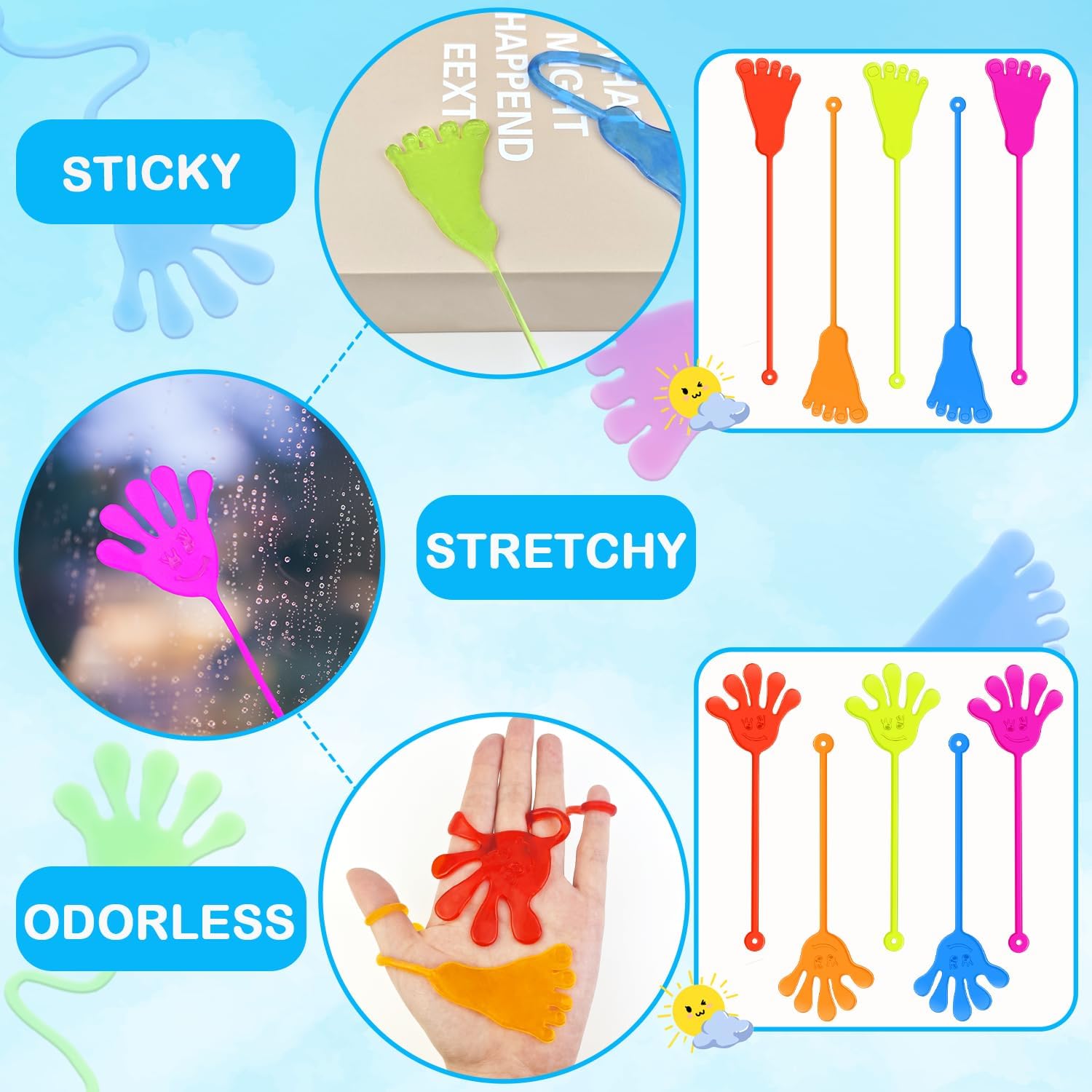 Thumbnail 4 de Sticky Hands & Feet Party Favors 30 Pack