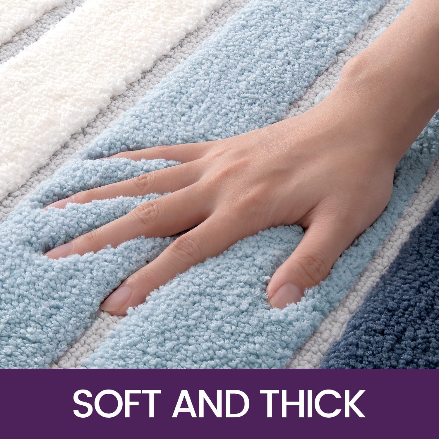 Detalle de DEXI Bath Mat 60 x 110 cm: Extra Soft, Ultra-Absorbent and Non-Slip
