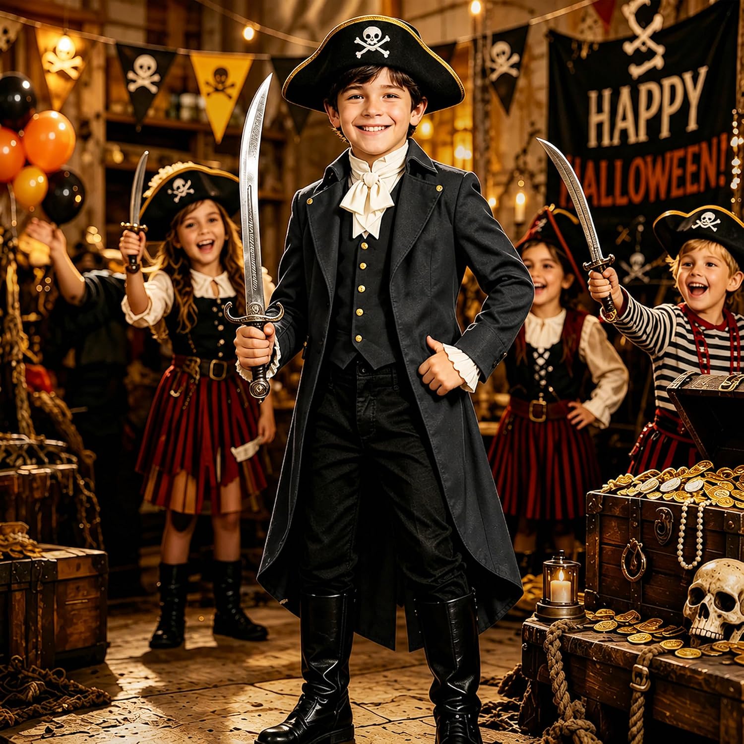 Detalle 1 de SIAEAMRG Boys' Gothic Tailcoat Jacket