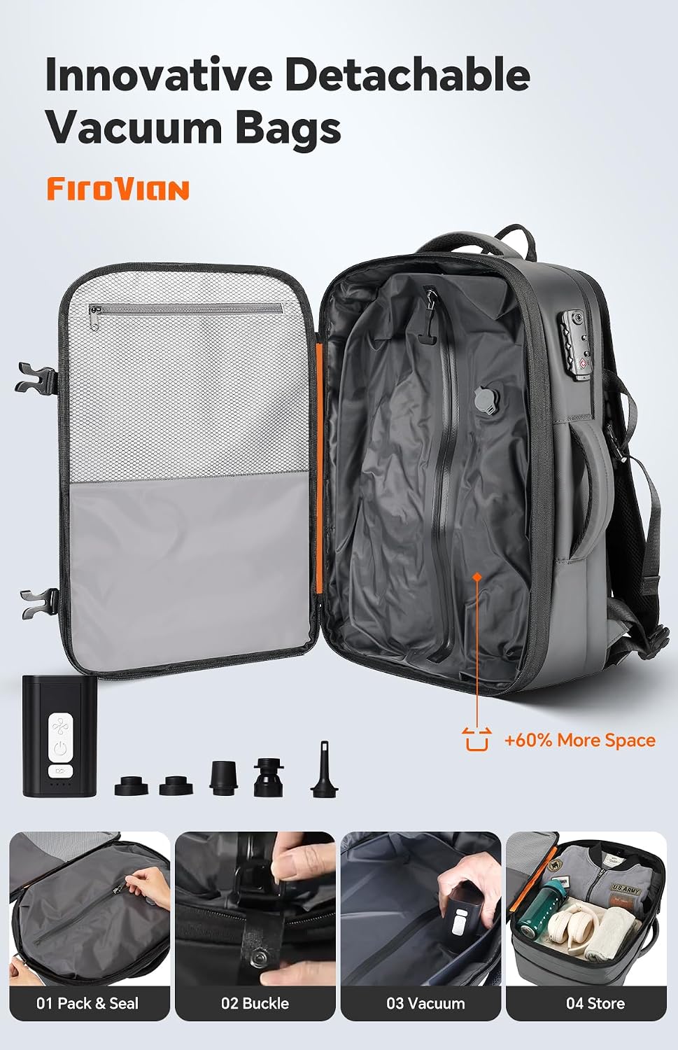 Detalle de FIROVIAN Travel Backpack 70L