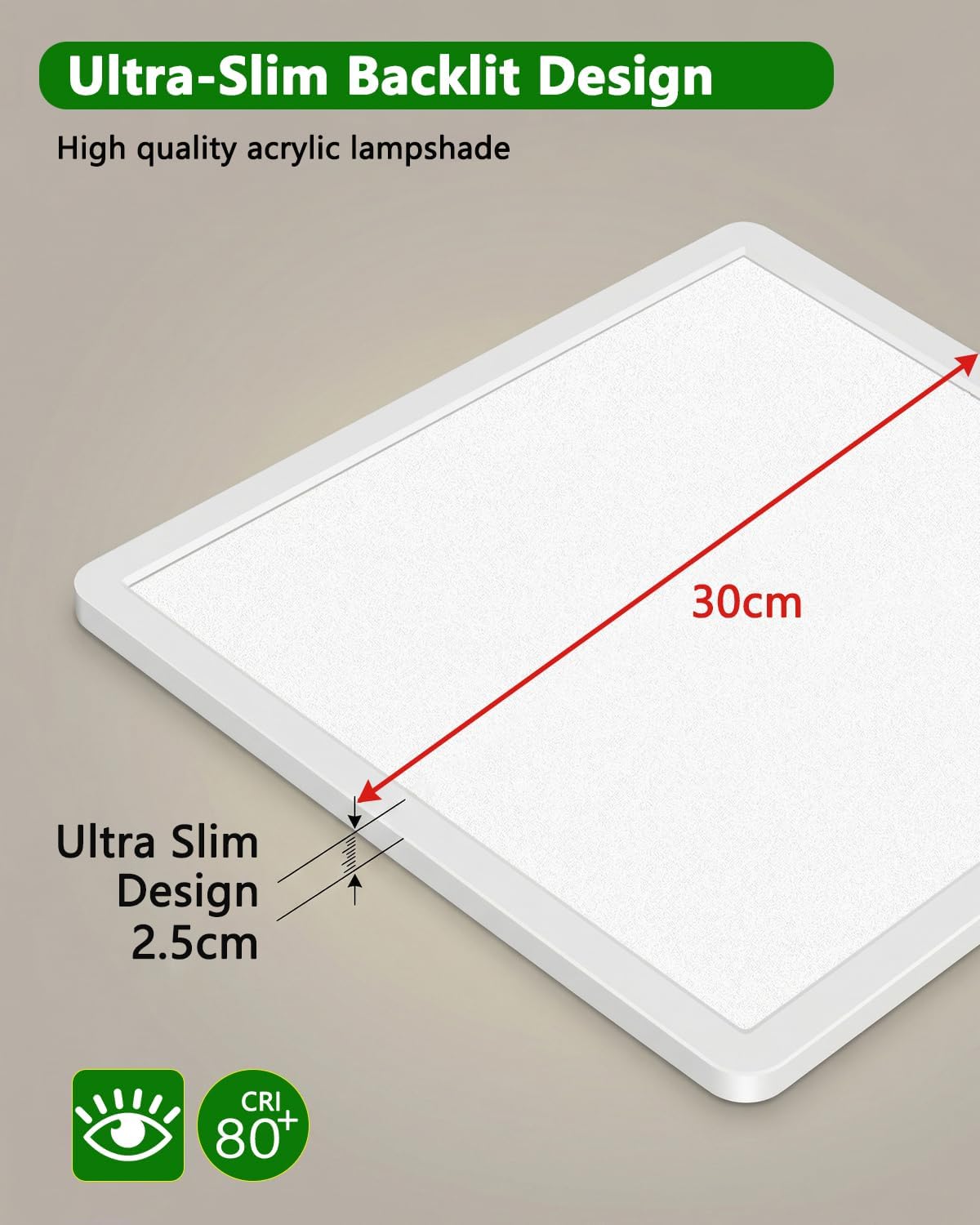 Thumbnail 5 de Bowfar Deckenleuchte LED 12W – Dimmbar, IP54, 2600 lm, 3000–6500K, Fernbedienung, ultra-dünn Ø30 cm