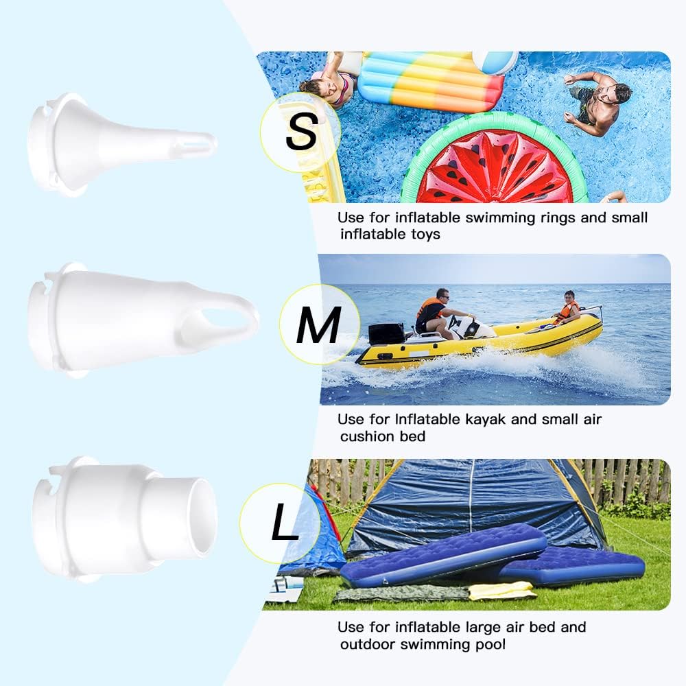 Detalle de Woowind Kona Air Rechargeable Electric Pump (4.5kPa) for Inflatables – with 5 Nozzles