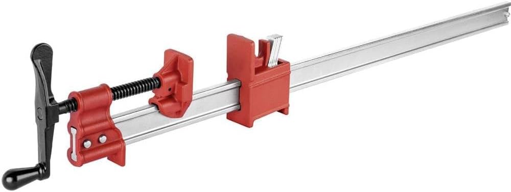 Detalle de Bessey TL 1200 mm stöd i legerat stål med kompakt utförande