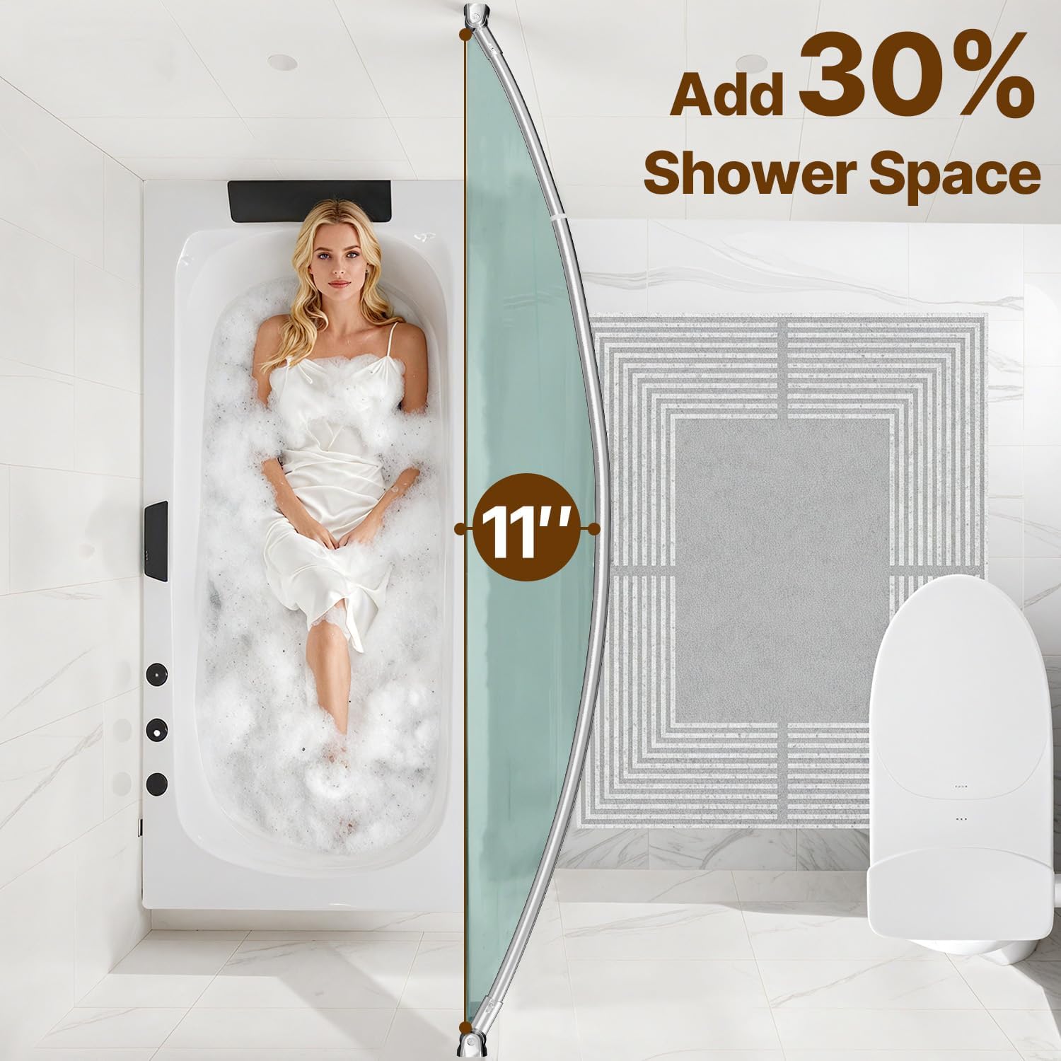 Detalle de TOPROD Stainless Steel Shower Curtain Rod
