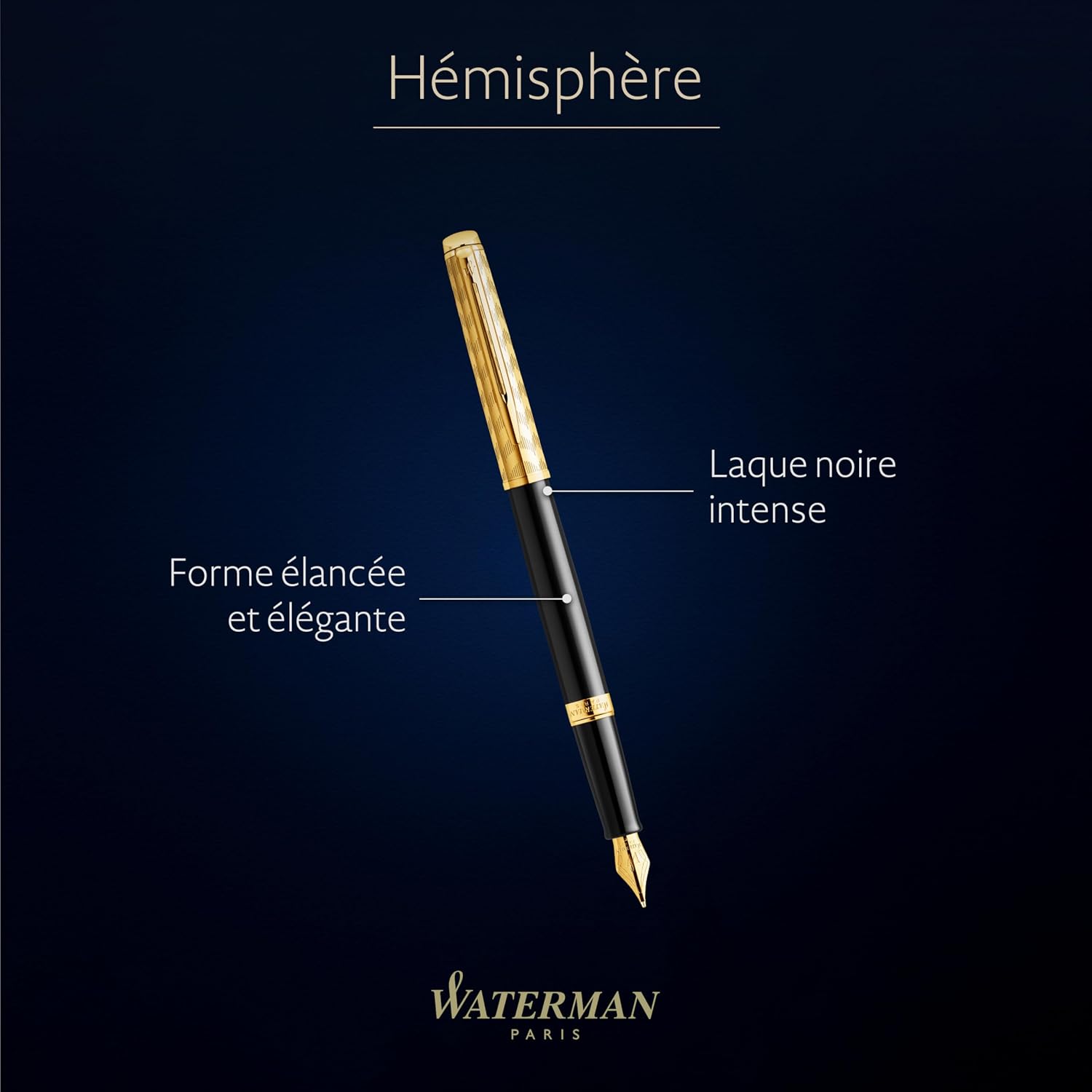 Detalle 2 de Waterman Hémisphère Stylo plume Opera Noir et or