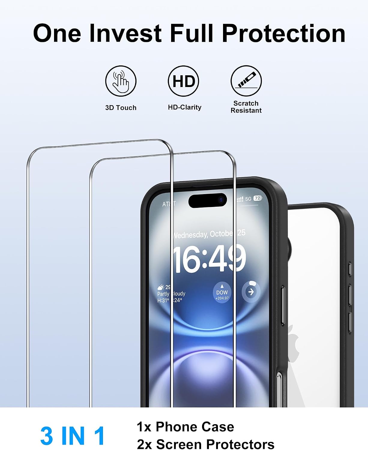 Thumbnail 2 de HOOMIL Case for iPhone 16 Plus with 2-Pack Tempered Glass Screen Protector