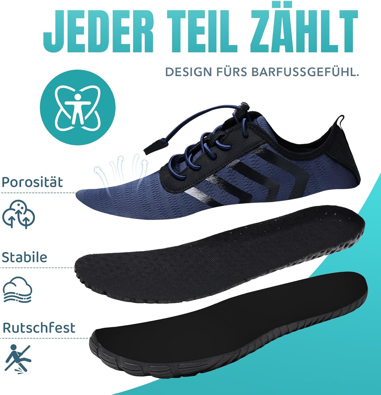 Thumbnail 5 de Torotto Barfußschuhe Fitnessschuhe „Zero-Drop“ – atmungsaktiv, schnell trocknend, Knit für Herren & Damen
