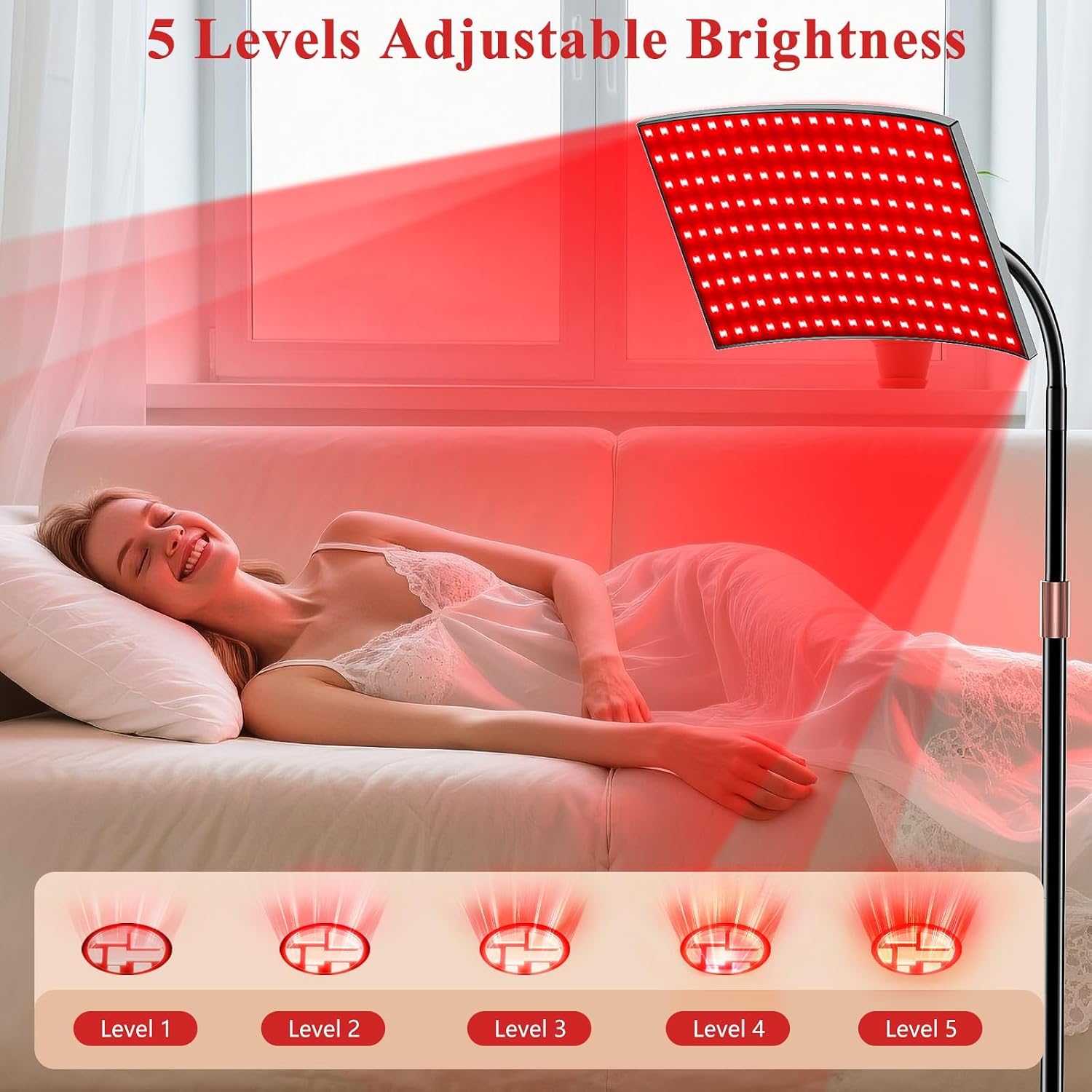 Detalle 2 de XMZXMZ Red Light Therapy Panel: 660nm + 850nm at-Home Full-Body Light Therapy