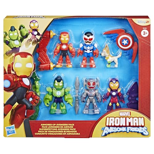 Detalle de Marvel Iron Man and His Awesome Friends Pack Avengers en Armure – Figurines articulées (6 personnages)