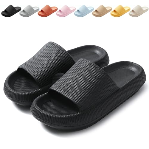 Detalle de BHFRGAS Sliders Cloud Slippers Women Men – Non-Slip Thick Sole Cloud Sliders (UK 5-5.5)