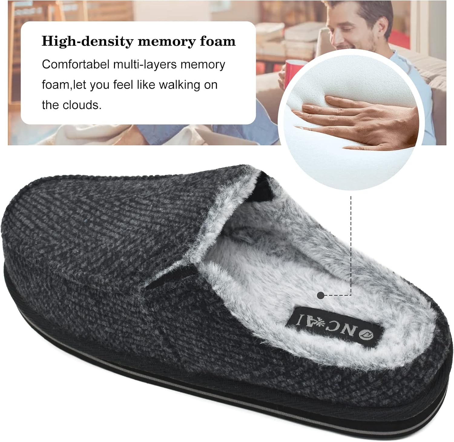 Thumbnail 3 de ONCAI Mens Clog Slippers with Arch Support