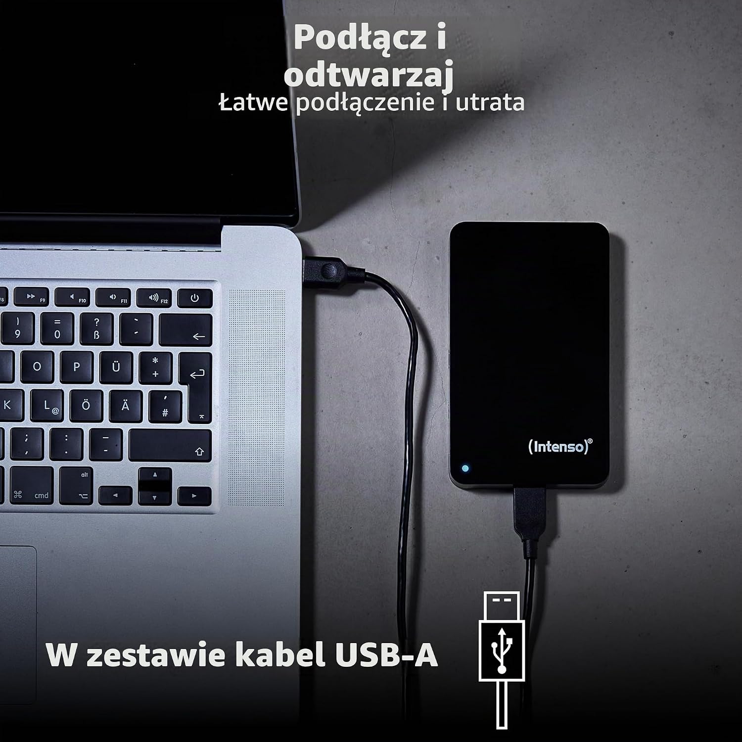Detalle de Intenso Memory Case 6021560 – zewnętrzny dysk 1 TB, USB 3.0, czarny