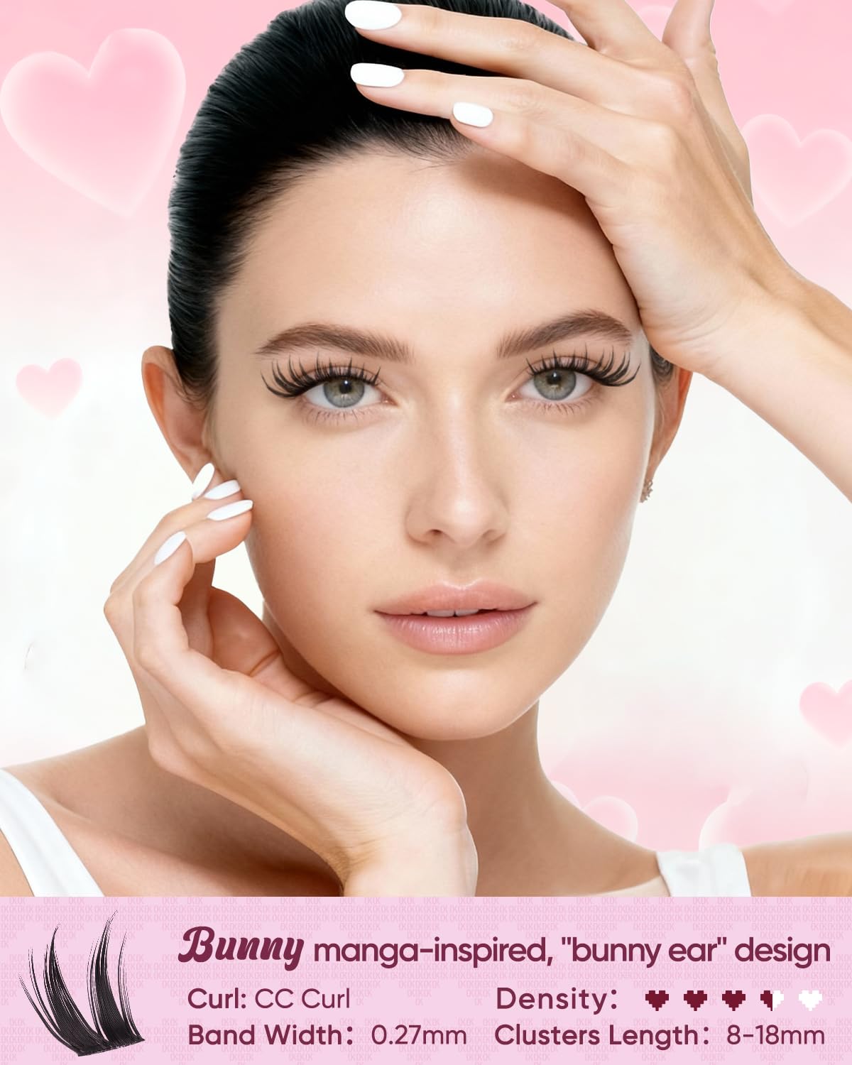 Thumbnail 1 de OKAYLOVE Manga Lash Clusters Kit, BUNNY 8-18mm — 120 Clusters, Bond & Seal, Tweezers & Remover