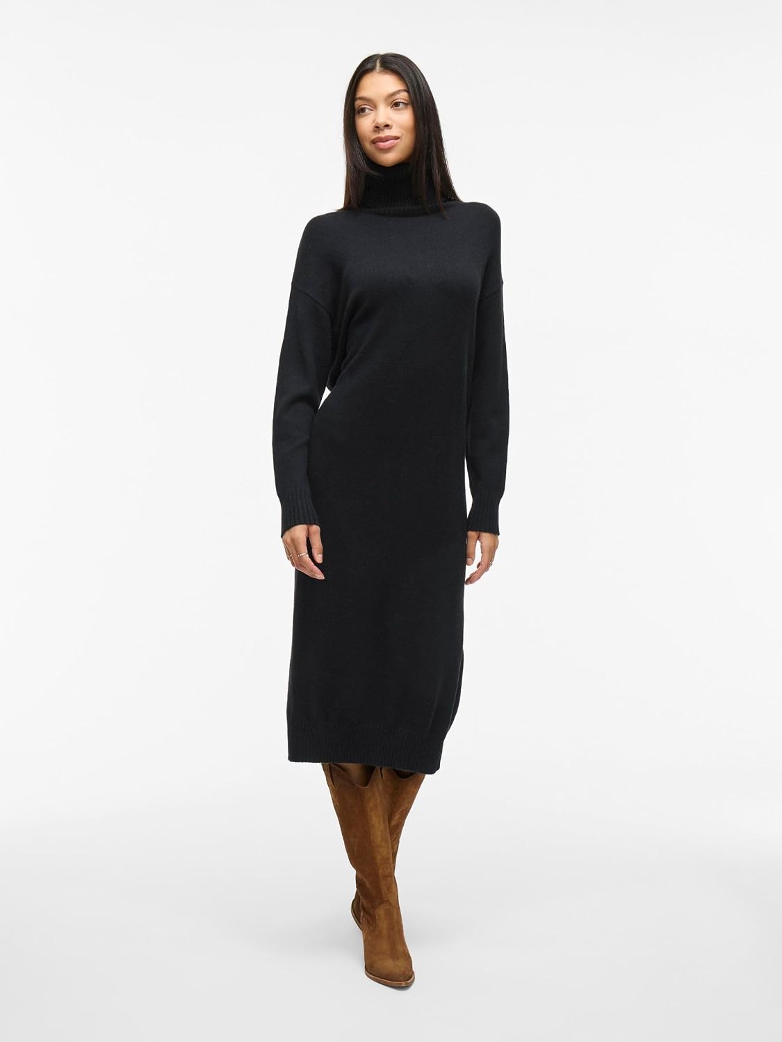 Detalle de Vila Viril Roll Neck L/S Midi Dress (Noos Dress) – Pack of 1