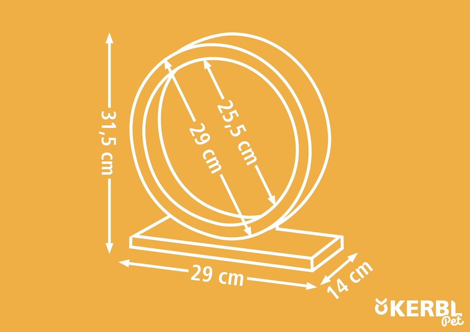 Detalle 2 de Kerbl Pet kołowrotek dla chomika Ø 29 cm, drewniany, brązowy