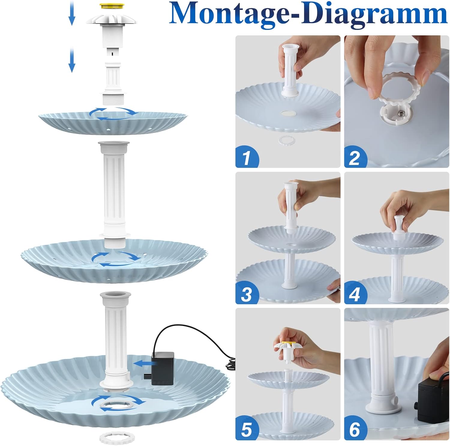 Thumbnail 6 de AISITIN DIY Solarbrunnen 3 Stufen 3,5 W