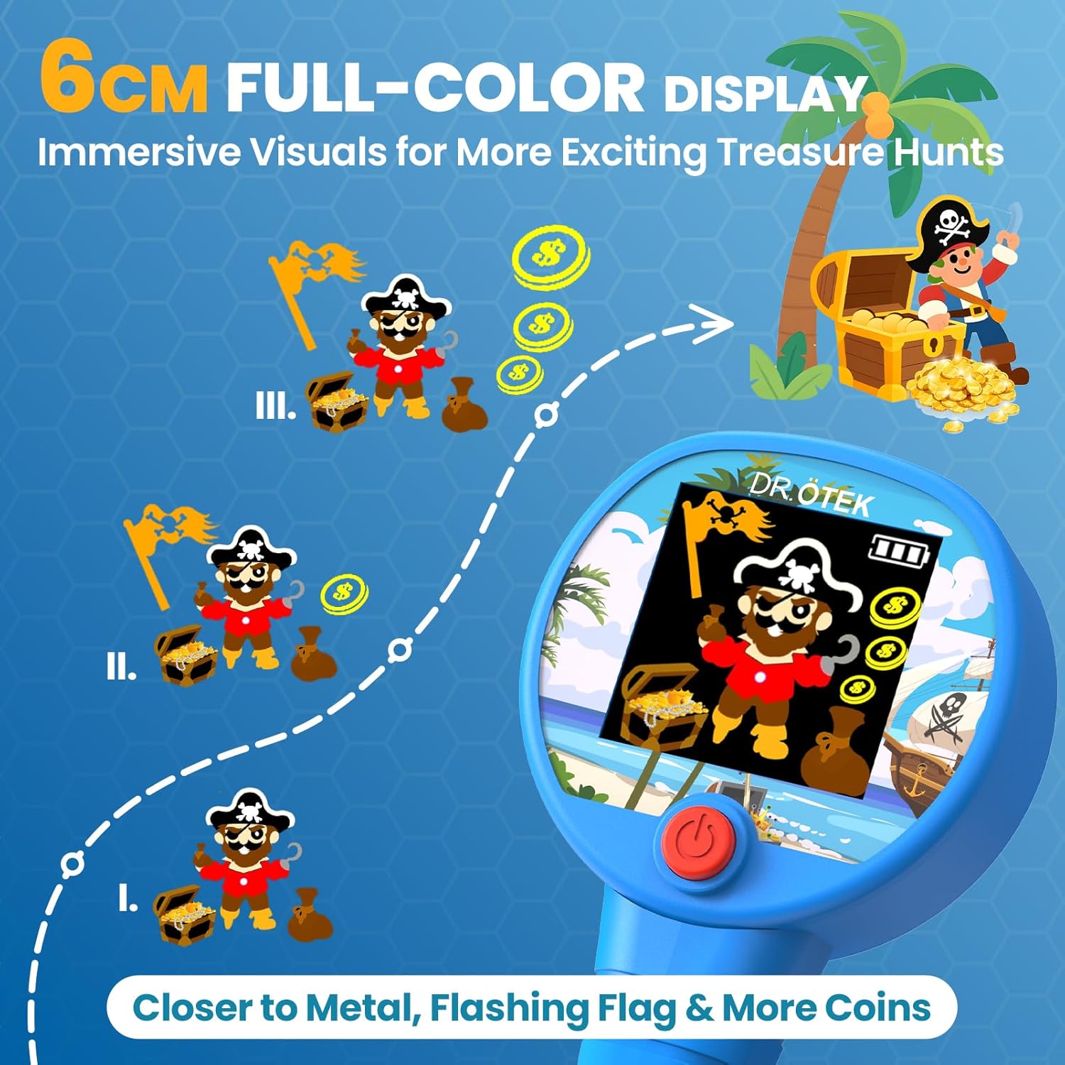 Thumbnail 1 de DR.ÖTEK Kids Metal Detector with Colour LCD Display