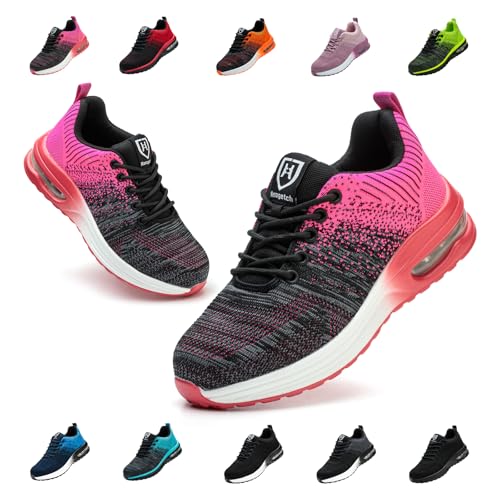 Detalle de Bawalon Chaussures de Sécurité – Légères et Respirantes avec Embout en Acier, Rose EU 36