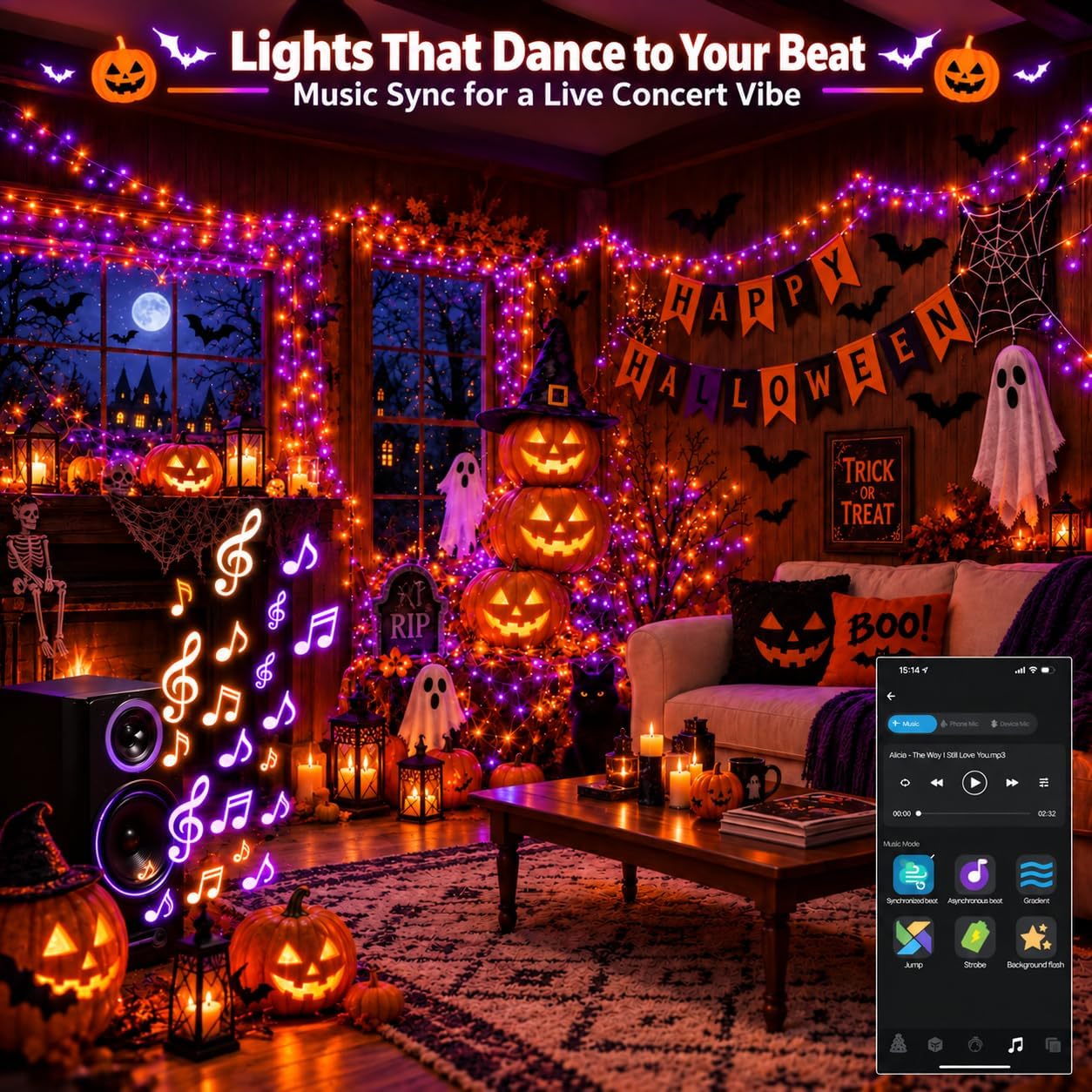 Detalle de KAQ GP-SW290DC0209-IP44(US)-1CT Smart RGB String Lights, 240 LEDs