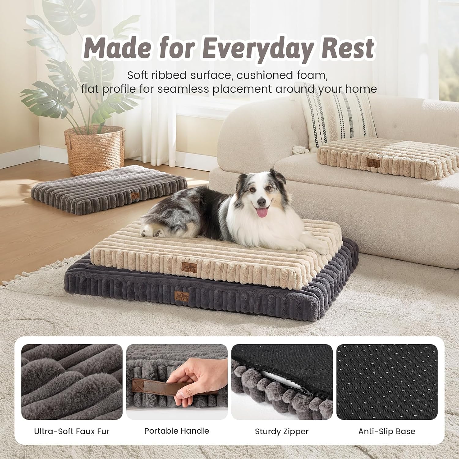Detalle 1 de COZY KISS CK26BS002 Orthopedic Dog Bed, 30 x 20-Inch, Washable Cover