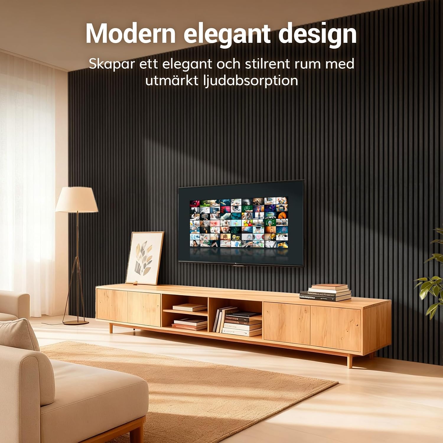 Detalle 2 de TONOR 25070 akustikpaneler, 120 x 60 cm, svart, 4-pack