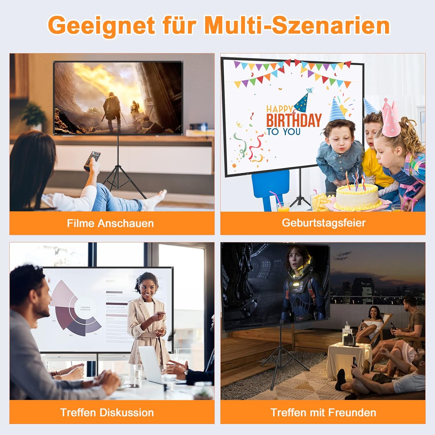 Thumbnail 6 de VISULAPEX Leinwand Beamer 80 Zoll 16:9