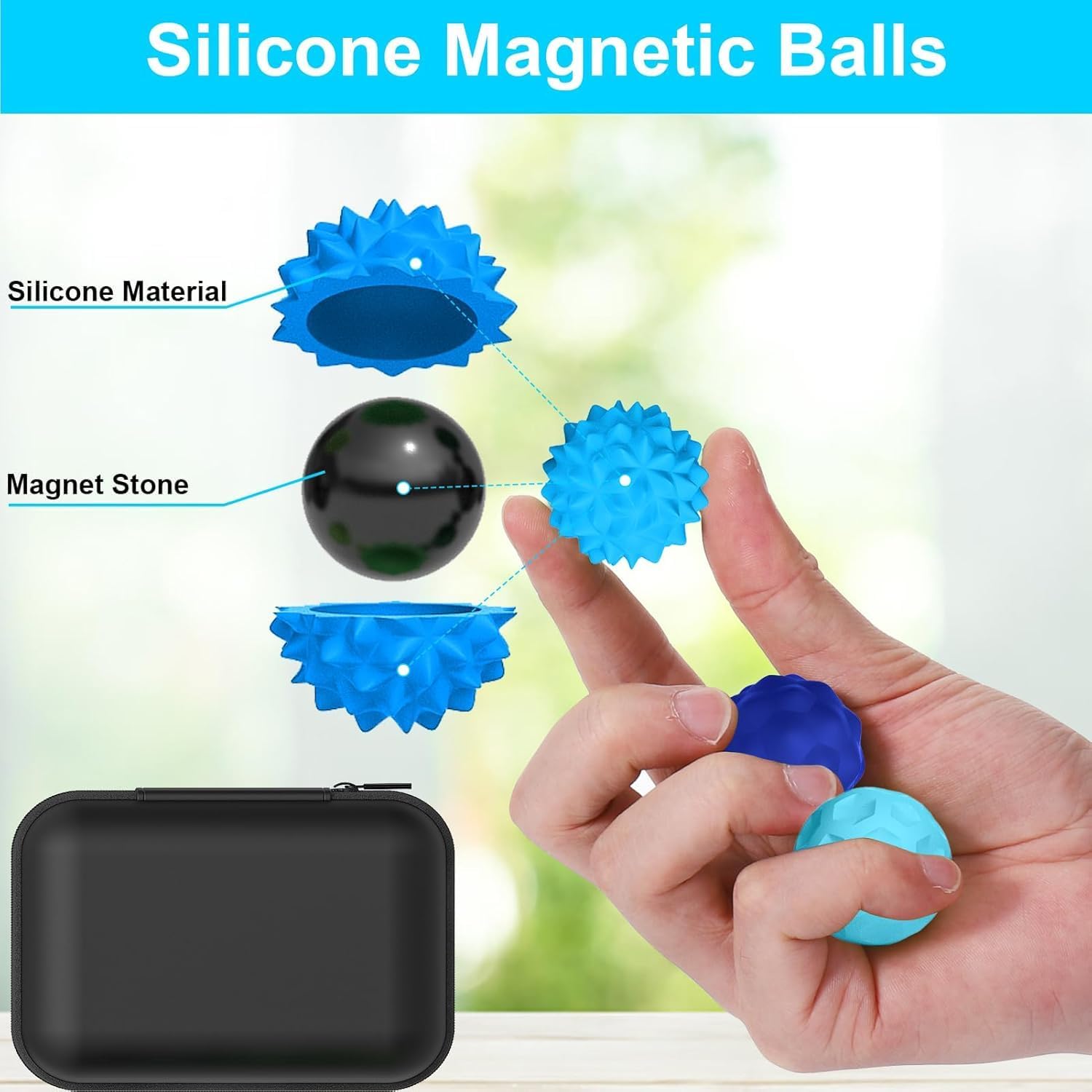 Detalle de Magnetic Balls Fidget Toy Set 8pcs