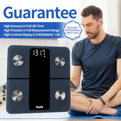 Thumbnail 6 de Vitafit Bilancia Pesapersone Smart Alta Precisione 0,05 kg, 182 kg, LED, Nero