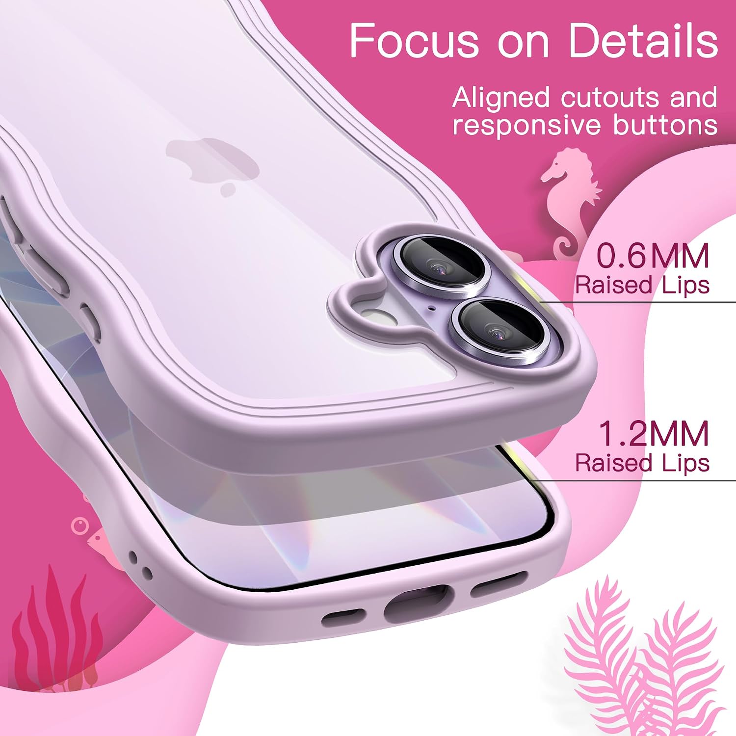 Thumbnail 4 de JETech Wavy Case for iPhone 17 6.3-inch clear shockproof phone cover