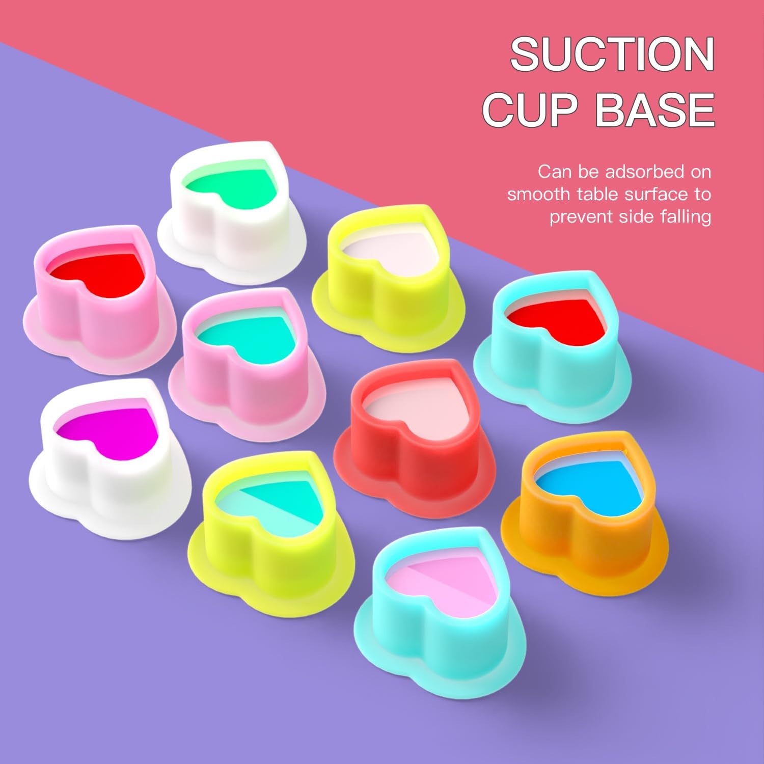 Detalle de Tattoo Ink Cup Heart-Shaped Silicone Cup (200 Mix) – Durable, Reusable, Handy for Tattoo, Eyebrow, Lip Colour and Nail Art