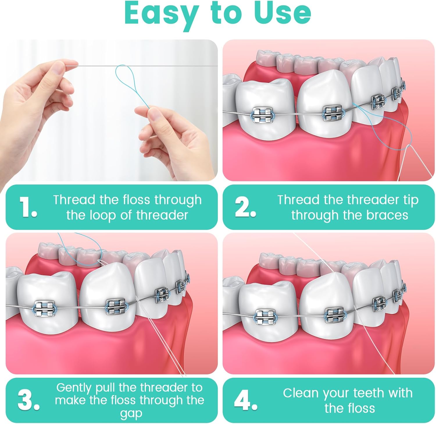 Thumbnail 3 de Floss Threaders 400 Count Pack 🦷