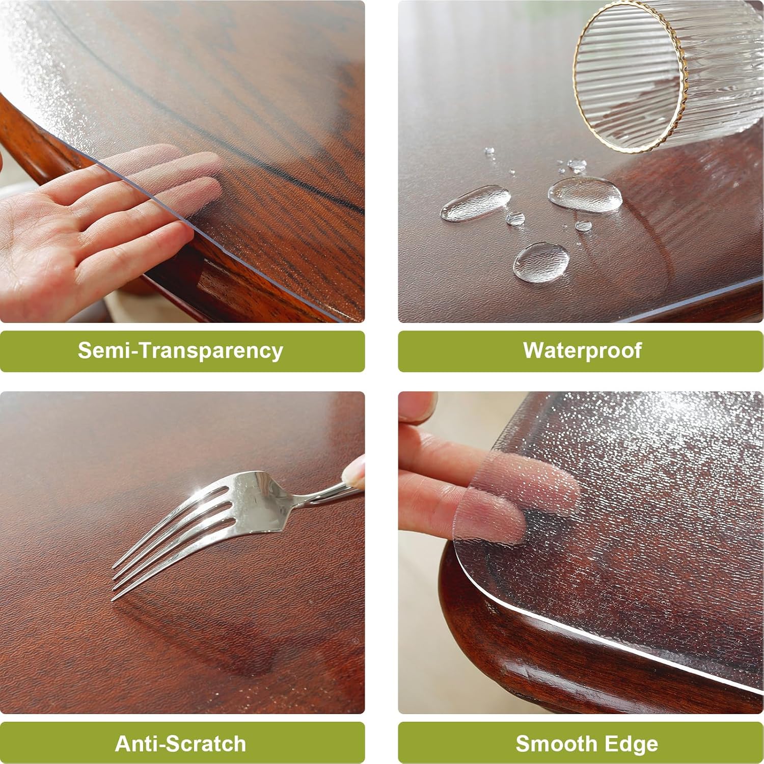 Detalle de OstepDecor Nappe Transparente Épaisse Mat 1,8 mm – Protection durable 90 x 150 cm